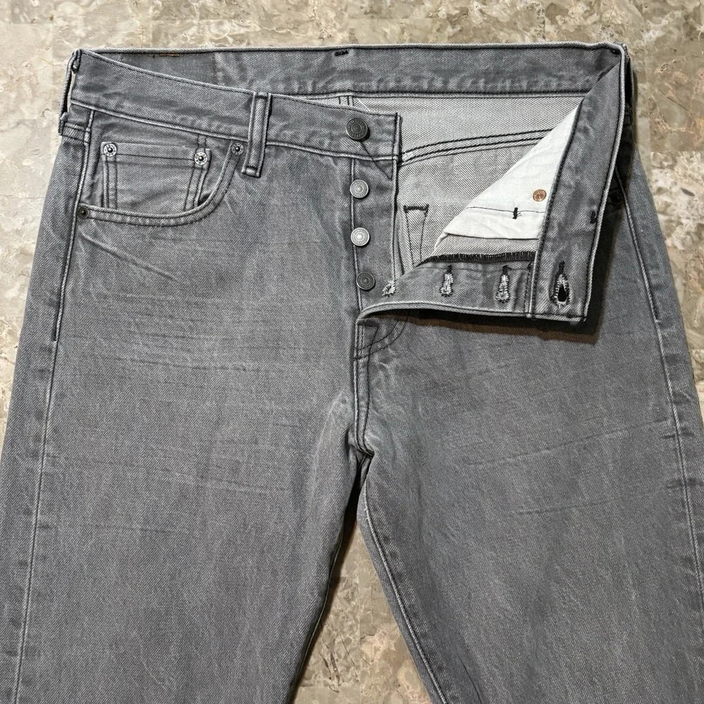 Levi's Jeans Mens 30x32 (Fits 32x31) Grey 501 Workwear Western Cotton Denim